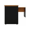 Ver imagem 2 de Mesa em L Workstart 1,50m com Mesa Auxiliar 2 Gavetas Nogal Sevilha/Preto