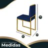 Cadeiras Barcelona Base Ferro Dourado Assento Azul Marinho - 3