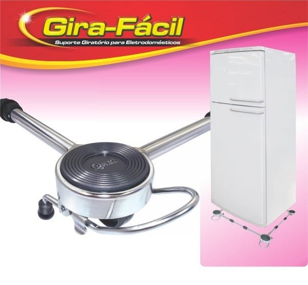 Carrinho Para Fogão Geladeira Suporte Pé Gira Fácil Inox - 2