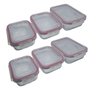 Kit 6 Potes Vidro Retangular com Tampa Hermética Super Vedação Livre de Bpa - 3