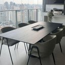 Ver imagem 3 de Mesa de Jantar Cone Retangular 235x122 Cm Tampo Ébano Base Ébano Cor Preto