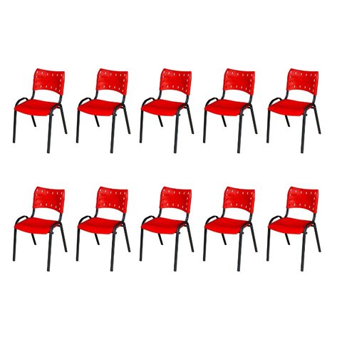 Kit 10 Cadeira Iso - Vermelho