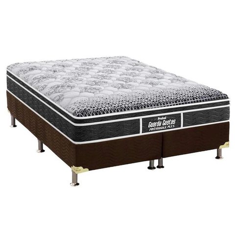 Cama Box Queen: Colchão Ortopédico Probel D28/EP Guarda Costas Prómiddle Plus + Base CRC Suede Brown