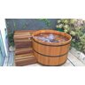 Hidro Ofurô de madeira cedro rosa ø120x90 - 8000w / 220v - para até 2 pessoas - modelo básico - 3