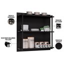 Ver imagem 4 de Kit 02 Painéis Industrial Multiuso com 3 Prateleiras Cler M05 Preto - Inoviza