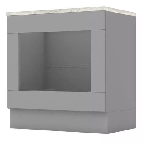 Balcao Forno Embutir Tampo Cooktop 80 Cm Americana Cinza Calcare Henn