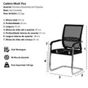Ver imagem 5 de Cadeira de Escritório Interlocutor Mesh Fixa Preta Base Cromada