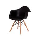 Ver imagem 5 de Kit Eiffel 4 Cadeiras Eames + 2 Cadeiras Eames com Braço Preta Base Madeira Sala Cozinha Jantar
