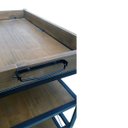 Ver imagem 6 de Carrinho de Bar Estilo Industrial de Ferro e Madeira com Bandeja Fixa, 2 Prateleiras e 4 Rodízios