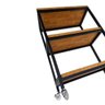 Carrinho Auxiliar / Aparador / Ilha para Cozinha - Estilo Industrial - com 3 Prateleiras e 4 Rodízio - 2