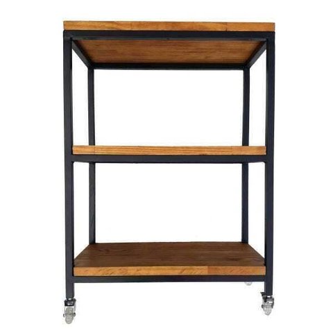 Carrinho Auxiliar / Aparador / Ilha para Cozinha - Estilo Industrial - com 3 Prateleiras e 4 Rodízio