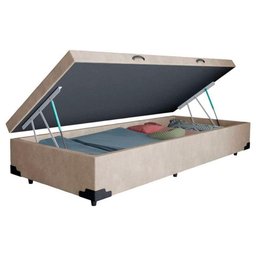 Cama Box Baú Solteiro Suede Sereneprime Bege 88x188x44 - 3