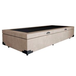 Cama Box Baú Solteiro Suede Sereneprime Bege 88x188x44 - 2
