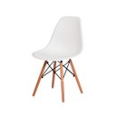 Ver imagem 2 de Conjunto Kit 4 Cadeiras Eames Eiffel Branca + 1 Mesa Eames 80cm Branca Base Madeira Cozinha Jantar