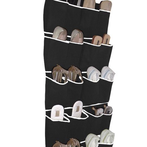 Sapateira de Porta Parede 8 e 10 Pares de Sapato Tênis TNT Resistente:Preto/10 Pares