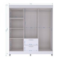 Guarda-Roupa Casal 6 Portas 2 Gavetas Tóquio Poquema Móveis - 4