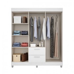 Guarda-Roupa Casal 6 Portas 2 Gavetas Tóquio Poquema Móveis - 3