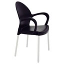 Ver imagem 1 de Cadeira Tramontina Grace Empilhável Preto em Polipropileno Pés Alumínio