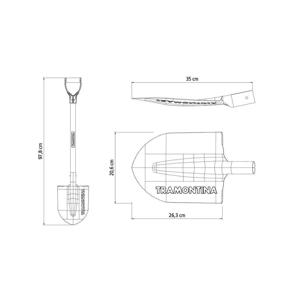 Vanga com Ponta Tramontina 402-00 em Aço com Cabo de Madeira 71 Cm Plastica Reta Ergonomica - 3