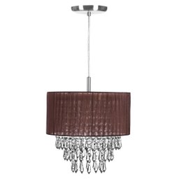 Lustre Pendente De Organza e Cristal Acrílico Manucrillic Marrom - 2