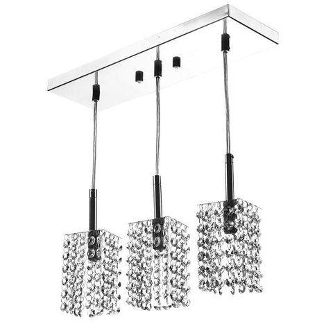 Lustre para Sala Clearcast Triplo Cristal Legitimo