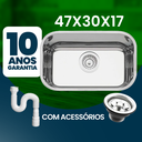 Ver imagem 3 de Cuba Pia Inox 430 Cozinha N 1 47x30x17 As Pesada Robust