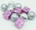 Ver imagem 5 de Kit 22 Peças Tubo Natalino Árvore de Natal Rosa e Prata 5cm