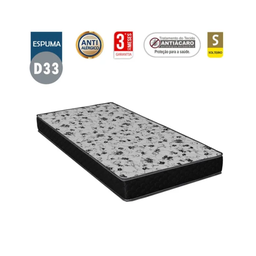 Cama Box Baú Solteiro Colchão Espuma D33 Bordado + Box Suede Preta 59x78x188 - 5