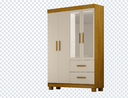 Ver imagem 2 de Guarda Roupa Cali 4 Portas 2 Gavetas com Pés e Espelho - CHF:Cinamomo/Off