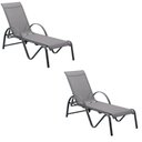 Ver imagem 1 de Kit 2 Espreguiçadeiras Chaise Outdoor Búzios Amêndoa Tela Bege e Grafite Tela Grafite - Rivatti