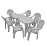 Conjunto TopPlast com Mesas de Plástico Top e 6 Cadeiras Isabela - Branco - 1