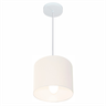 Lustre Pendente Cilíndrico Vivare Md-4046 Cúpula em Tecido 18x18cm - Bivolt - Branco - Bivolt - 1