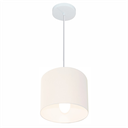 Ver imagem 1 de Lustre Pendente Cilíndrico Vivare Md-4046 Cúpula em Tecido 18x18cm - Bivolt - Branco - Bivolt