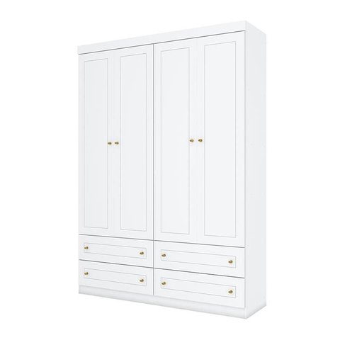 Guarda Roupa Infantil Mississipi 4 Portas Branco Hp – Henn