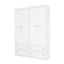 Ver imagem 1 de Guarda Roupa Infantil Mississipi 4 Portas Branco Hp – Henn