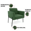 Ver imagem 3 de Poltrona Pé de Ferro Preto para Sala Kit 2 Marisa Suede D03 - D'Rossi