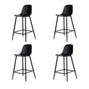 Ver imagem 1 de Kit 4 Banquetas Médias Miami Abi Fratini 91,50 Cm (altura) Polipropileno Preto Base em Aço Pintado
