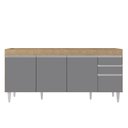 Ver imagem 7 de Armário de Cozinha Modulado de Canto 8 Peças Cp25 Balcão sem Tampo Castanho/cinza - Lumil Lumil Móve