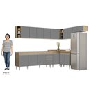 Ver imagem 5 de Armário de Cozinha Modulado de Canto 8 Peças Cp25 Balcão sem Tampo Castanho/cinza - Lumil Lumil Móve