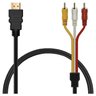 CABO HDMI PARA AUDIO E VIDEO 3 RCA COM 2 METROS - 1
