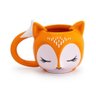 Caneca 3d Raposa Cerâmica 350ml Broglio Laranja - 1