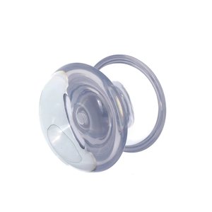Puxador Duplo Redondo de Resina para Porta de Vidro Incolor Médio