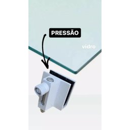 Trinco de Pressão para Porta de Vidro 8 a 10mm Branco - 6