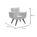 Ver imagem 3 de Kit 2 Poltronas Decorativas Opala Pés Madeira para Sala de Estar Top Suede Bordô