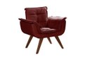 Ver imagem 2 de Kit 2 Poltronas Decorativas Opala Pés Madeira para Sala de Estar Top Suede Bordô
