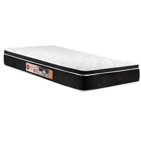 Colchão Solteiro Castor Espuma D33 Black White AIR Euro Pillow (78x188x23) - 