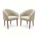 Ver imagem 4 de Kit 02 Poltronas Estofada para Sala de Estar Luna Suede - Élpis Móveis - Bege