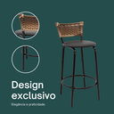 Ver imagem 4 de Kit 3 Bancos para Bancada Cozinha Gourmet Junco Cappuccino Balcão Ilha Banqueta 60cm Itagold