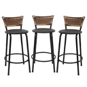 Ver imagem 1 de Kit 3 Bancos para Bancada Cozinha Gourmet Junco Cappuccino Balcão Ilha Banqueta 60cm Itagold