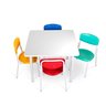Conjunto Coletivo Quadrado Infantil Monobloco c/ 4 Cadeiras Polipropileno ABC - 1